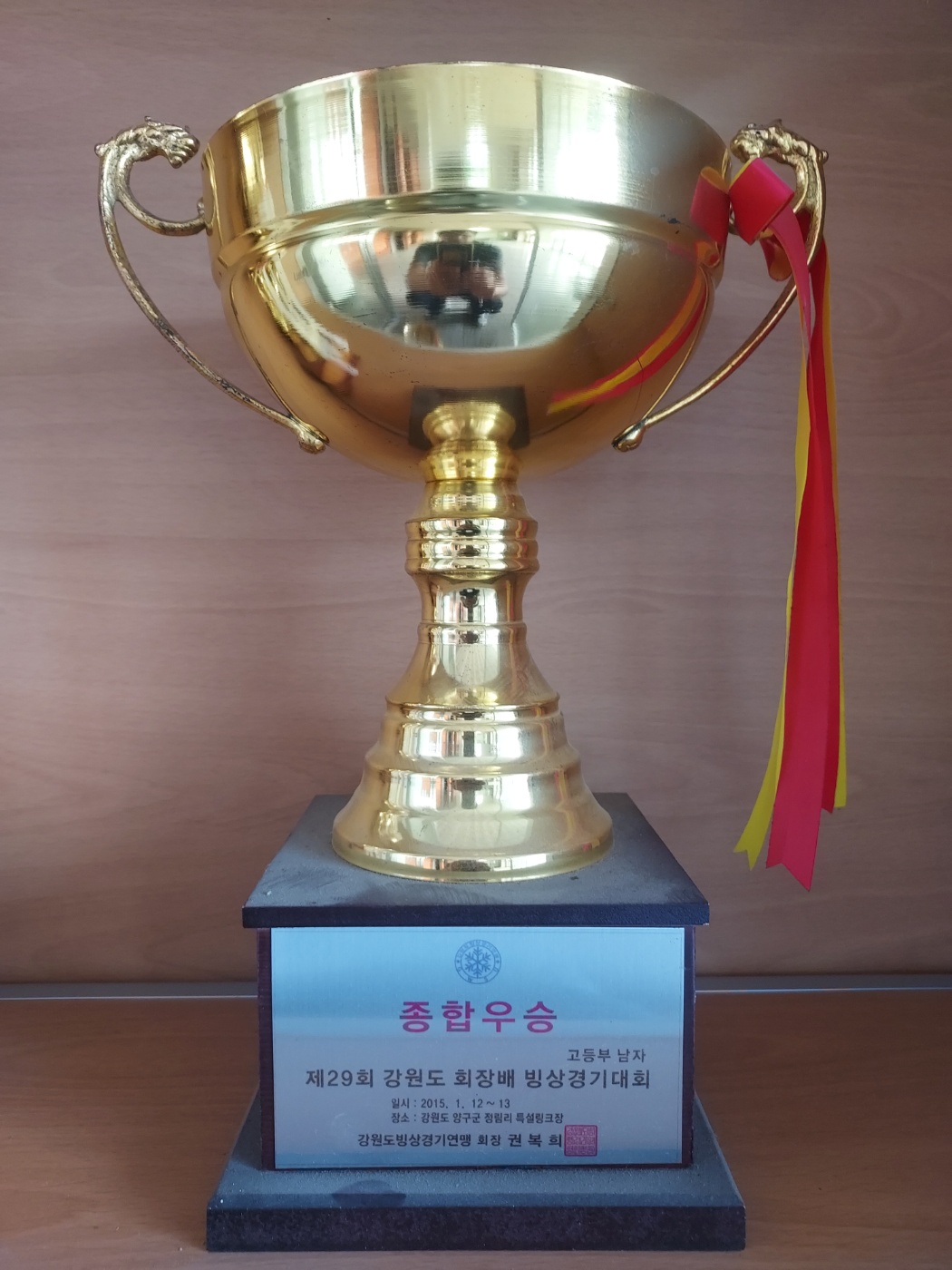 제29회 강원도 회장배 빙상경기대회 고등부(종합우승)[사내중학교 소장] 사진